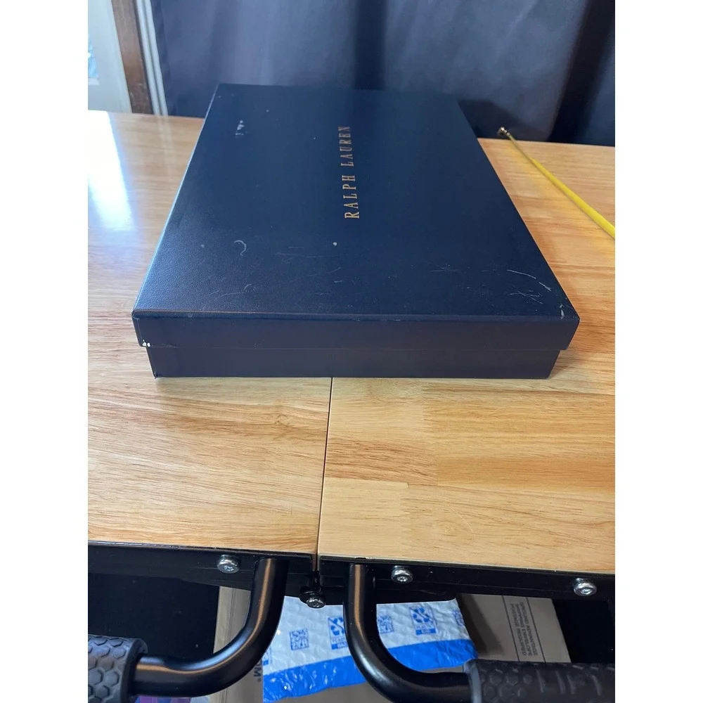 Ralph Lauren Navy Blue Gold Lettering Large Gift Box with Tissue Paper 16x10x2.5